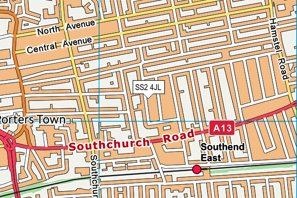 SS2 4JL map - OS VectorMap District (Ordnance Survey)