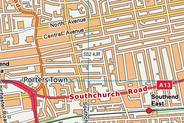 SS2 4JR map - OS VectorMap District (Ordnance Survey)