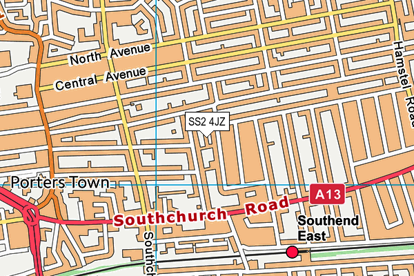 SS2 4JZ map - OS VectorMap District (Ordnance Survey)