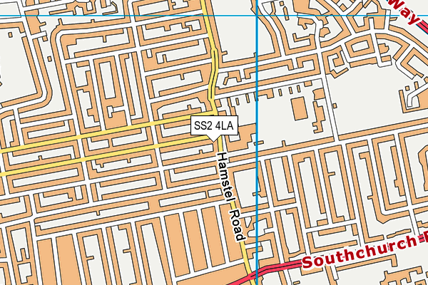 SS2 4LA map - OS VectorMap District (Ordnance Survey)