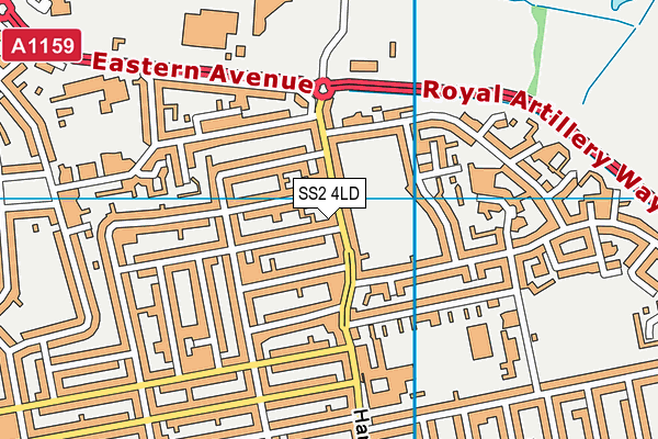 SS2 4LD map - OS VectorMap District (Ordnance Survey)