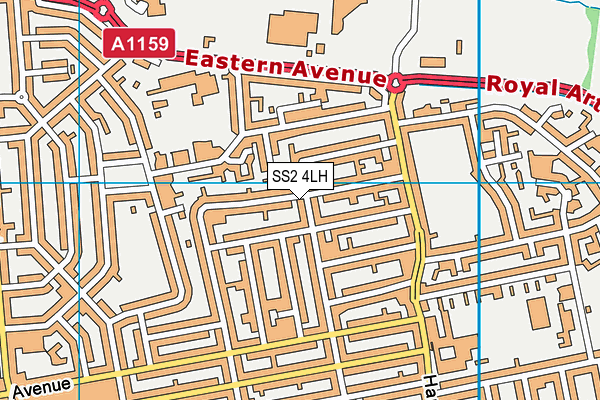 SS2 4LH map - OS VectorMap District (Ordnance Survey)