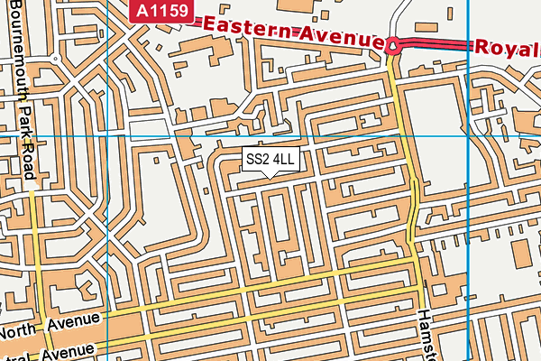 SS2 4LL map - OS VectorMap District (Ordnance Survey)