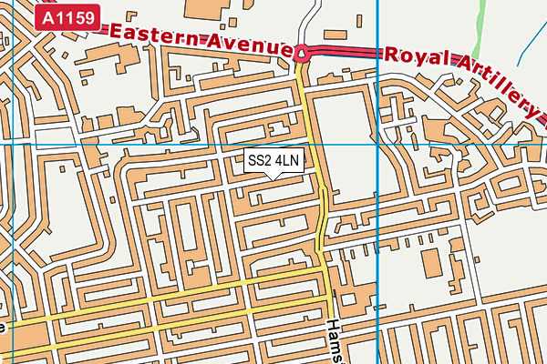 SS2 4LN map - OS VectorMap District (Ordnance Survey)