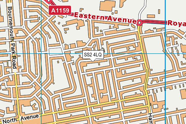 SS2 4LQ map - OS VectorMap District (Ordnance Survey)