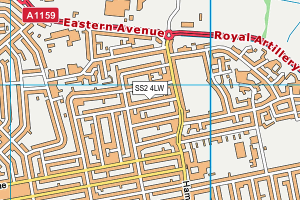 SS2 4LW map - OS VectorMap District (Ordnance Survey)
