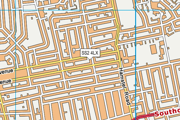 SS2 4LX map - OS VectorMap District (Ordnance Survey)