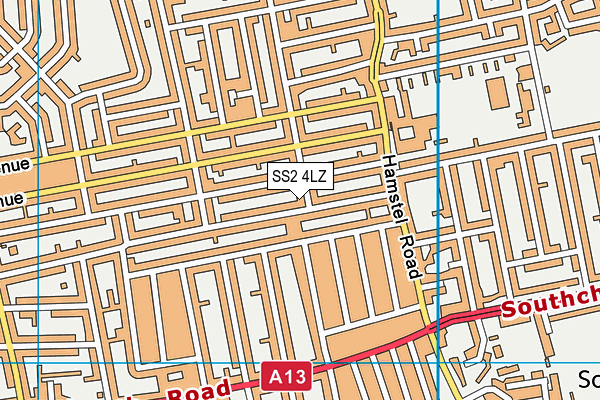 SS2 4LZ map - OS VectorMap District (Ordnance Survey)