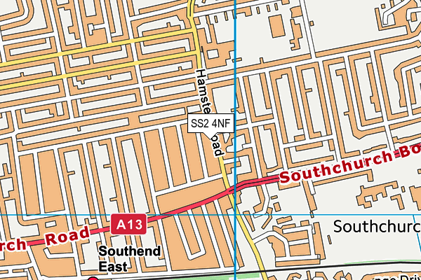 SS2 4NF map - OS VectorMap District (Ordnance Survey)