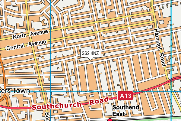 SS2 4NZ map - OS VectorMap District (Ordnance Survey)