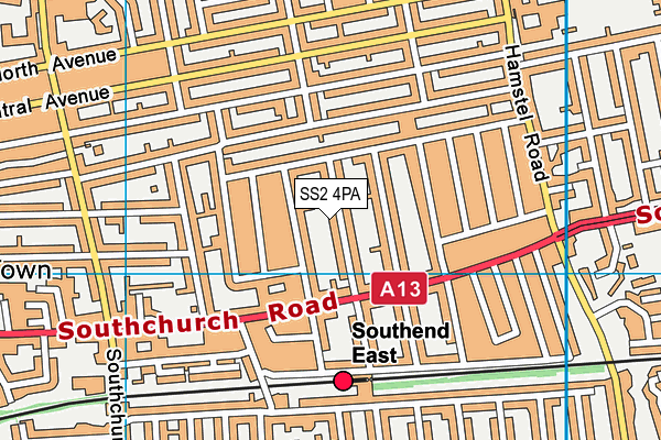 SS2 4PA map - OS VectorMap District (Ordnance Survey)