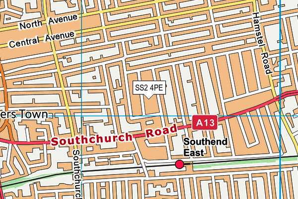 SS2 4PE map - OS VectorMap District (Ordnance Survey)