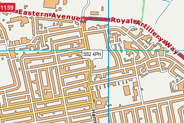 SS2 4PH map - OS VectorMap District (Ordnance Survey)