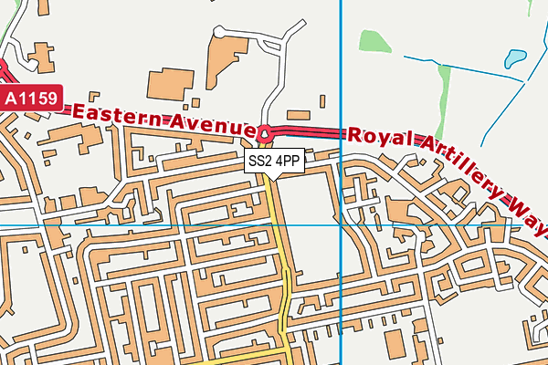 SS2 4PP map - OS VectorMap District (Ordnance Survey)