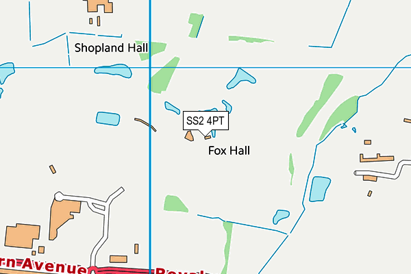 SS2 4PT map - OS VectorMap District (Ordnance Survey)