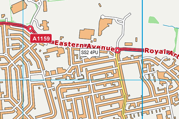 SS2 4PU map - OS VectorMap District (Ordnance Survey)