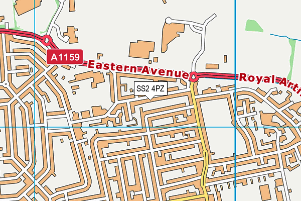 SS2 4PZ map - OS VectorMap District (Ordnance Survey)