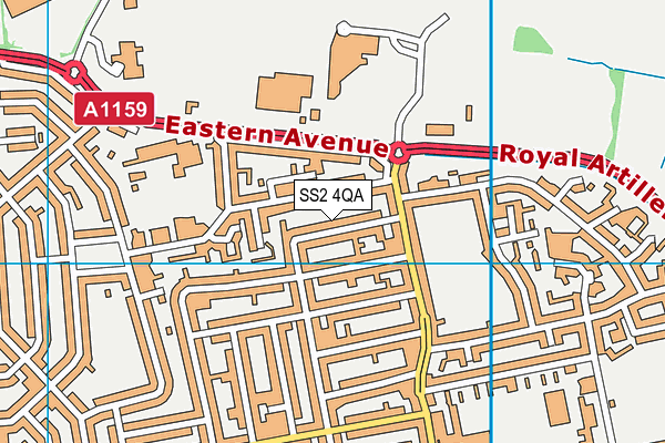 SS2 4QA map - OS VectorMap District (Ordnance Survey)