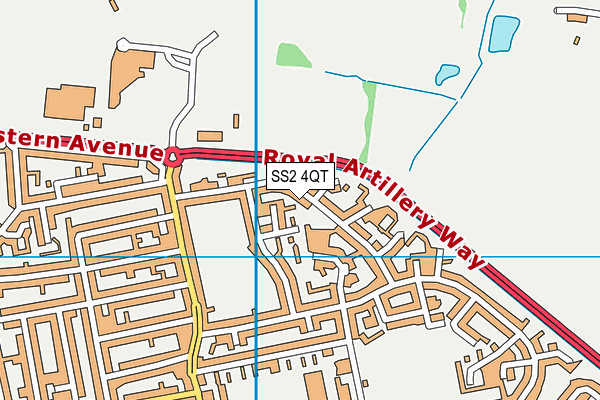 SS2 4QT map - OS VectorMap District (Ordnance Survey)