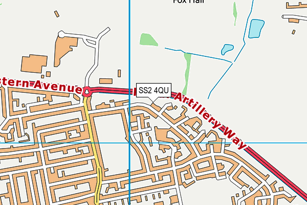 SS2 4QU map - OS VectorMap District (Ordnance Survey)