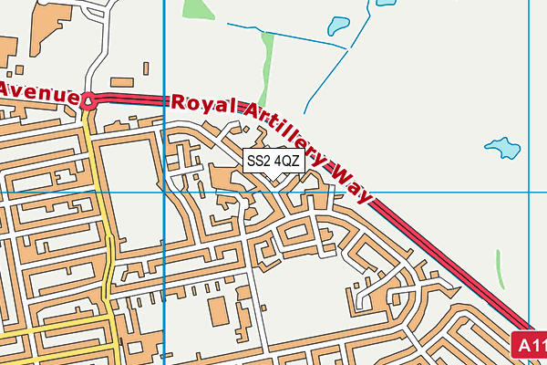 SS2 4QZ map - OS VectorMap District (Ordnance Survey)