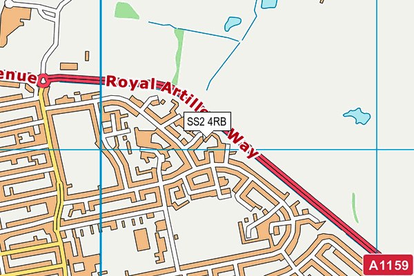 SS2 4RB map - OS VectorMap District (Ordnance Survey)