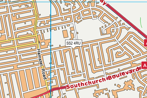 SS2 4RU map - OS VectorMap District (Ordnance Survey)