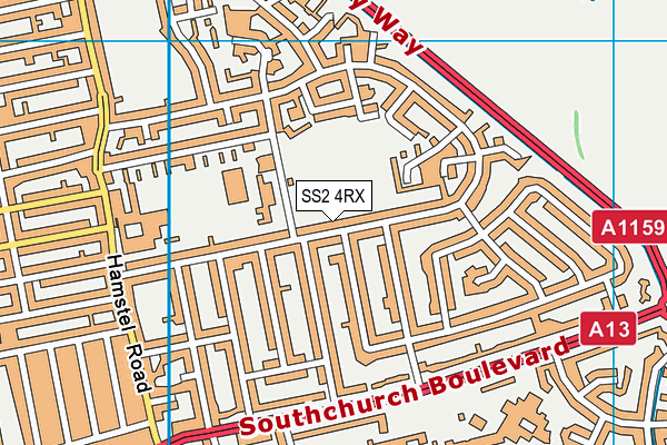 SS2 4RX map - OS VectorMap District (Ordnance Survey)