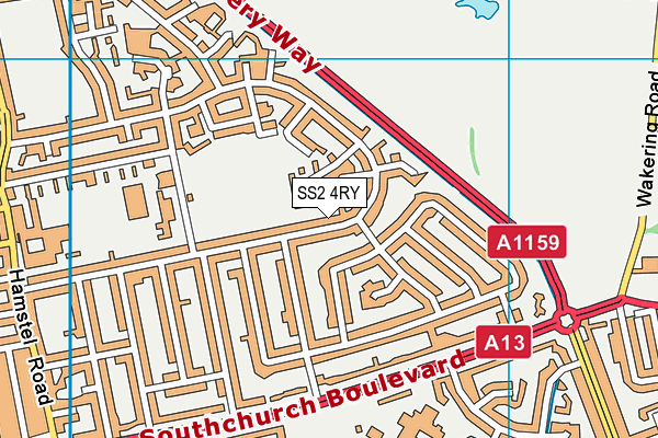 SS2 4RY map - OS VectorMap District (Ordnance Survey)