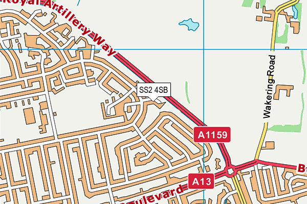 SS2 4SB map - OS VectorMap District (Ordnance Survey)