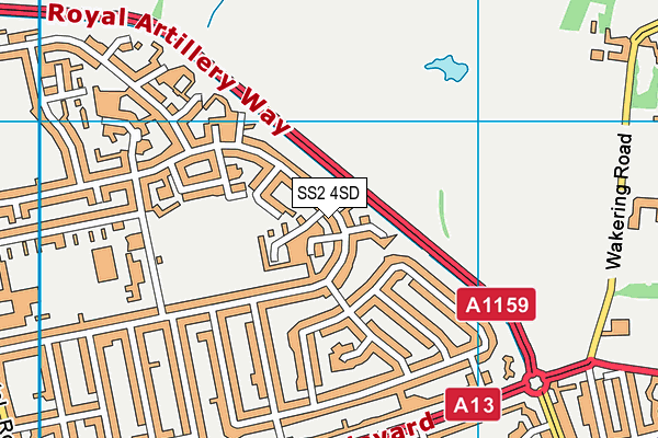 SS2 4SD map - OS VectorMap District (Ordnance Survey)