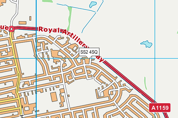 SS2 4SQ map - OS VectorMap District (Ordnance Survey)