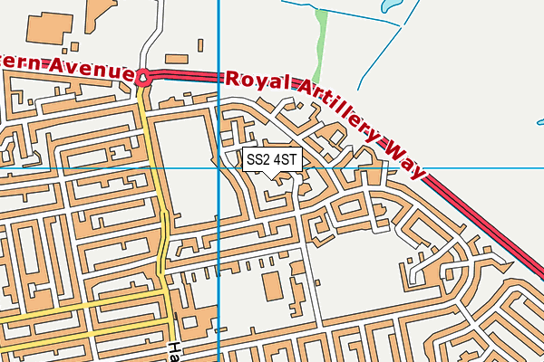 SS2 4ST map - OS VectorMap District (Ordnance Survey)