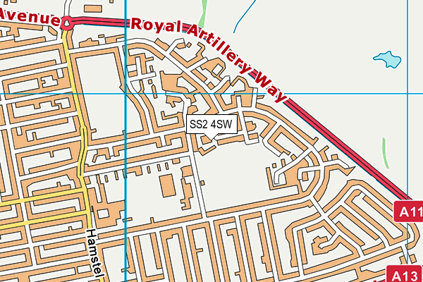 SS2 4SW map - OS VectorMap District (Ordnance Survey)