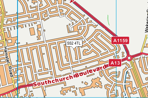 SS2 4TL map - OS VectorMap District (Ordnance Survey)