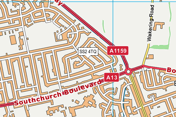 SS2 4TQ map - OS VectorMap District (Ordnance Survey)