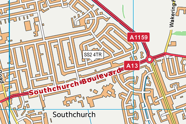 SS2 4TR map - OS VectorMap District (Ordnance Survey)