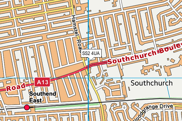 SS2 4UA map - OS VectorMap District (Ordnance Survey)