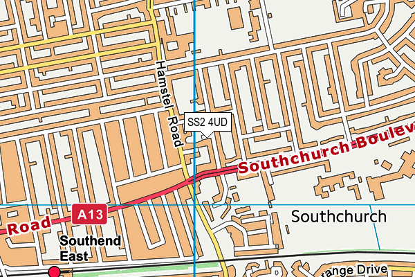 SS2 4UD map - OS VectorMap District (Ordnance Survey)