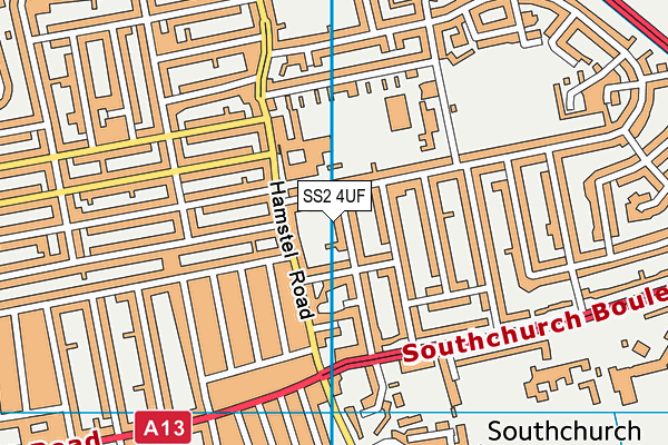 SS2 4UF map - OS VectorMap District (Ordnance Survey)