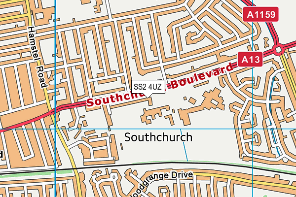 Southend High School For Girls map (SS2 4UZ) - OS VectorMap District (Ordnance Survey)