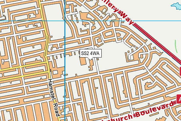 SS2 4WA map - OS VectorMap District (Ordnance Survey)