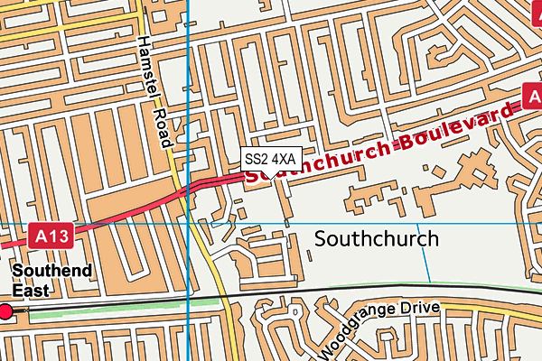 Southchurch High School map (SS2 4XA) - OS VectorMap District (Ordnance Survey)