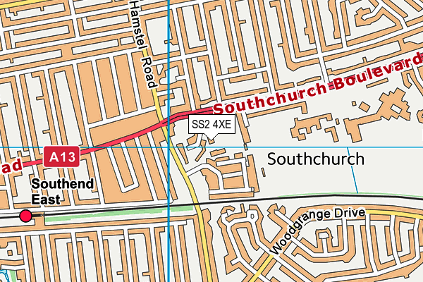 SS2 4XE map - OS VectorMap District (Ordnance Survey)