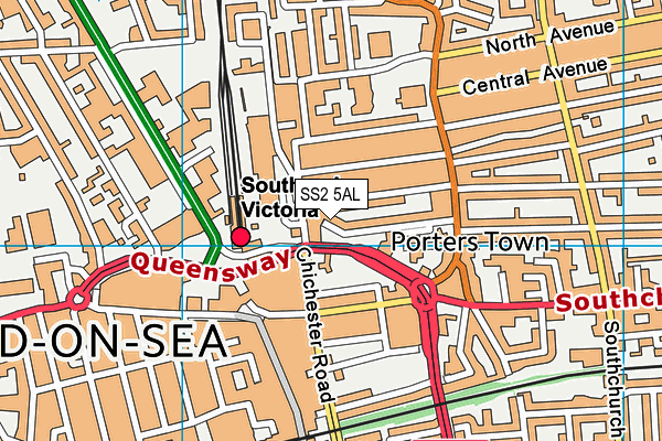 SS2 5AL map - OS VectorMap District (Ordnance Survey)