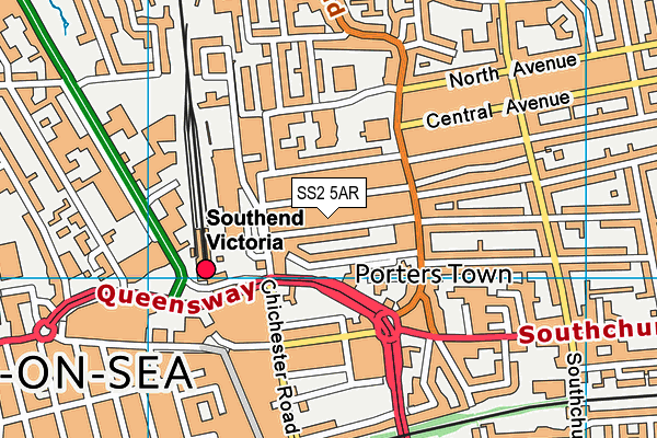 SS2 5AR map - OS VectorMap District (Ordnance Survey)