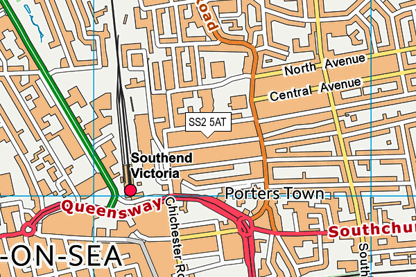 SS2 5AT map - OS VectorMap District (Ordnance Survey)