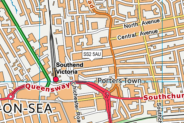 SS2 5AU map - OS VectorMap District (Ordnance Survey)