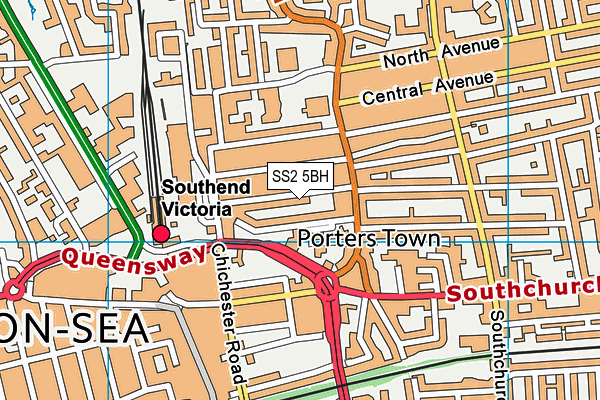 SS2 5BH map - OS VectorMap District (Ordnance Survey)