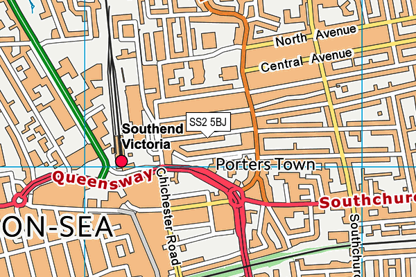 SS2 5BJ map - OS VectorMap District (Ordnance Survey)